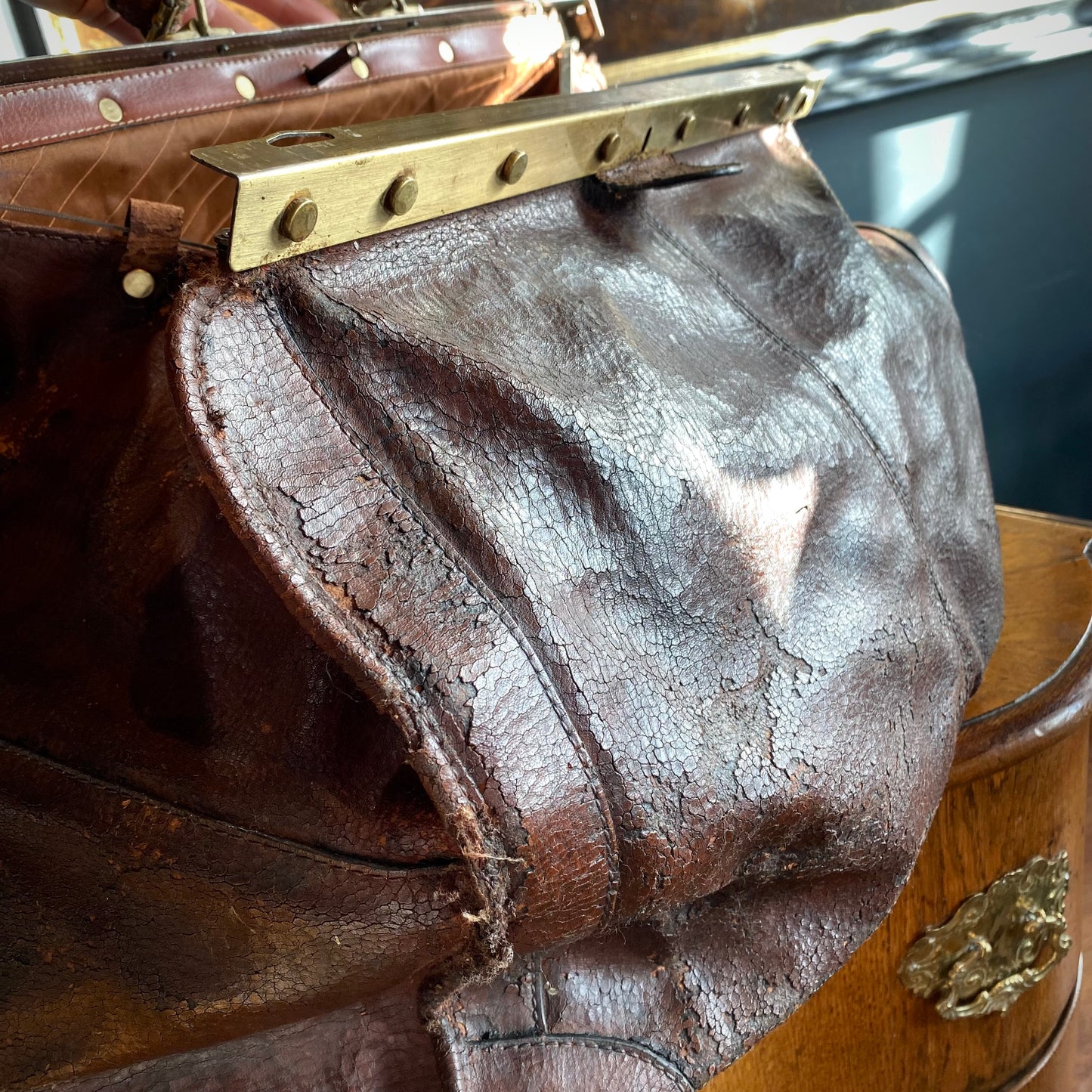 Early 20th Century Leather Gladstone Bag C.1920