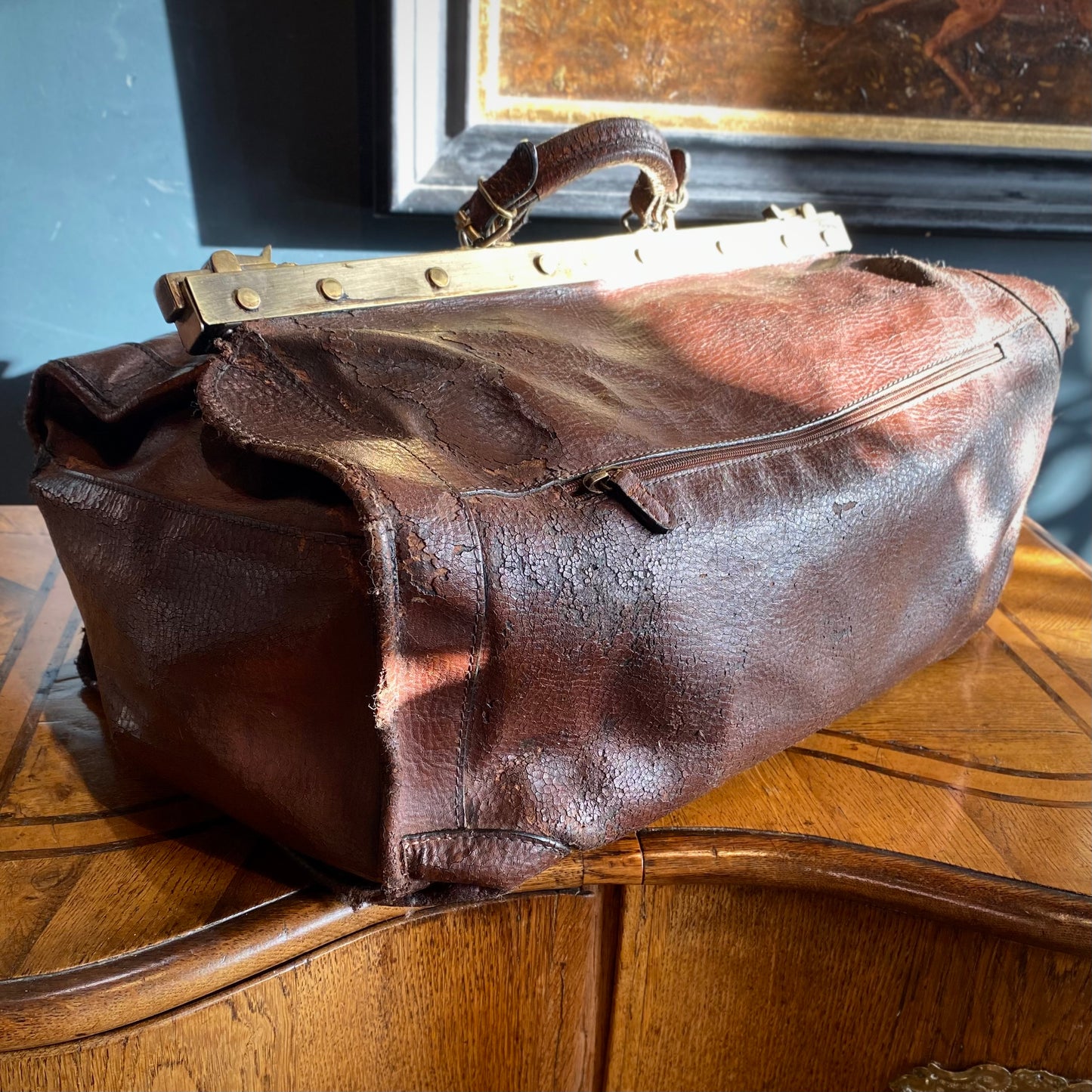 Early 20th Century Leather Gladstone Bag C.1920