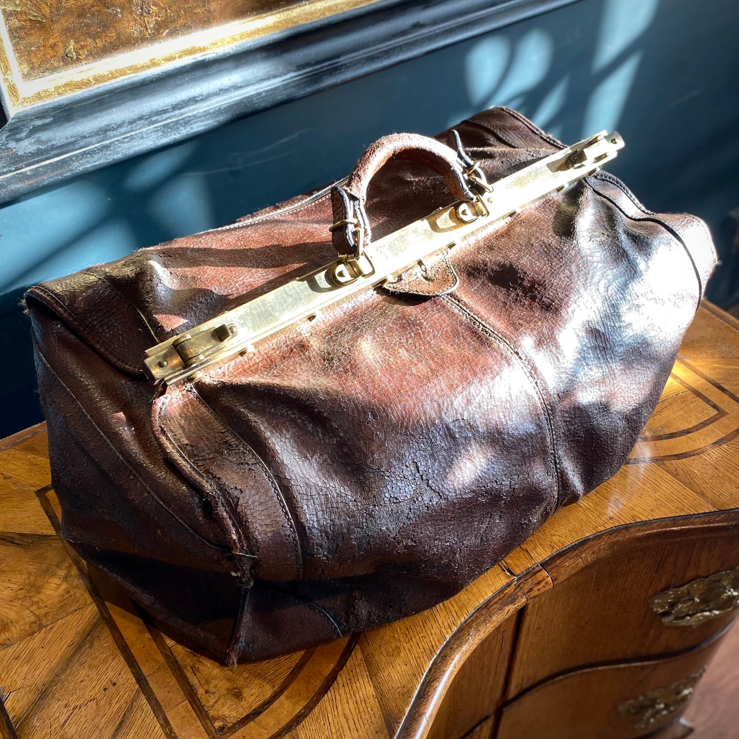 Early 20th Century Leather Gladstone Bag C.1920