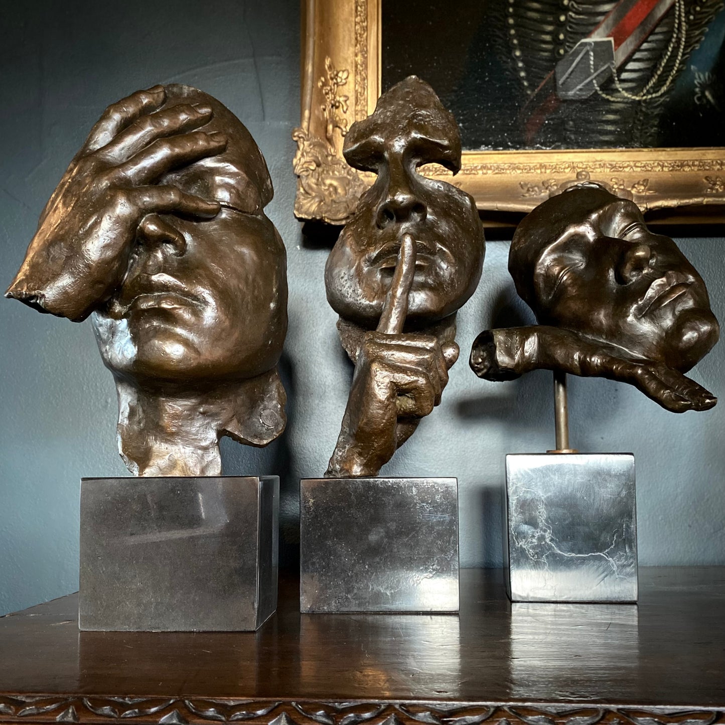 Trio of Abstract Bronzes