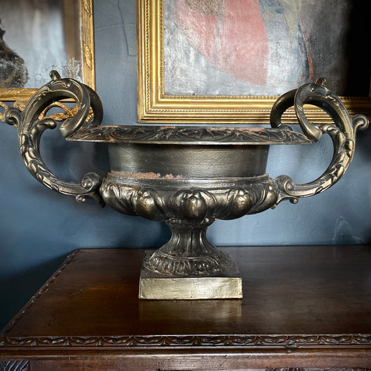 Pair of French 19th Century Cast Iron Urns