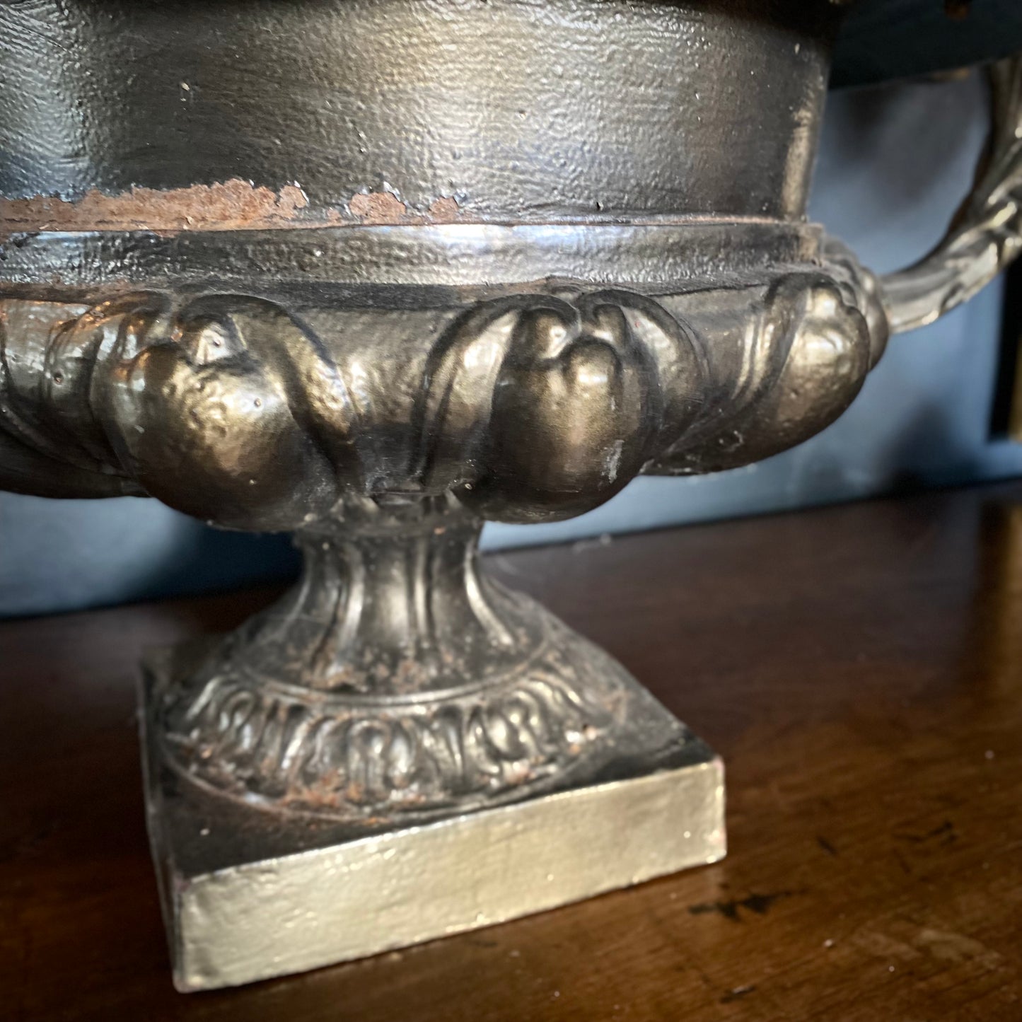 Pair of French 19th Century Cast Iron Urns