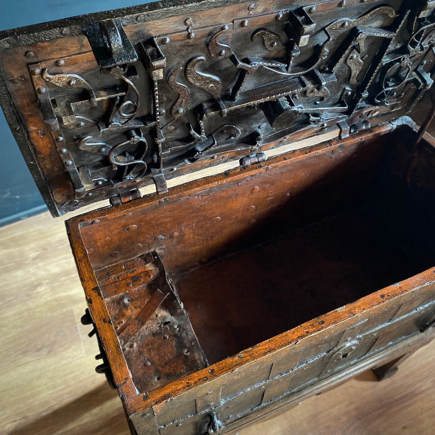 Elizabethan Iron Strongbox / Armada Chest C.1600