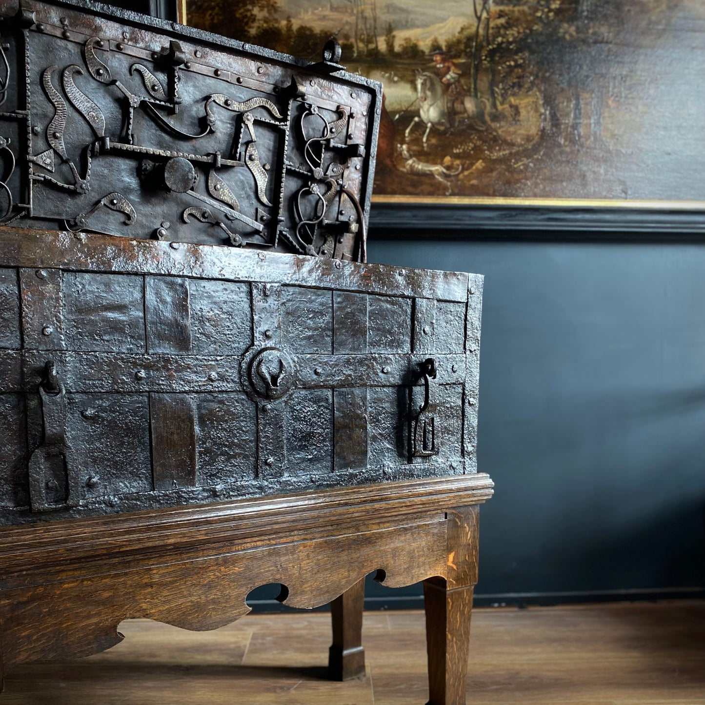 Elizabethan Iron Strongbox / Armada Chest C.1600