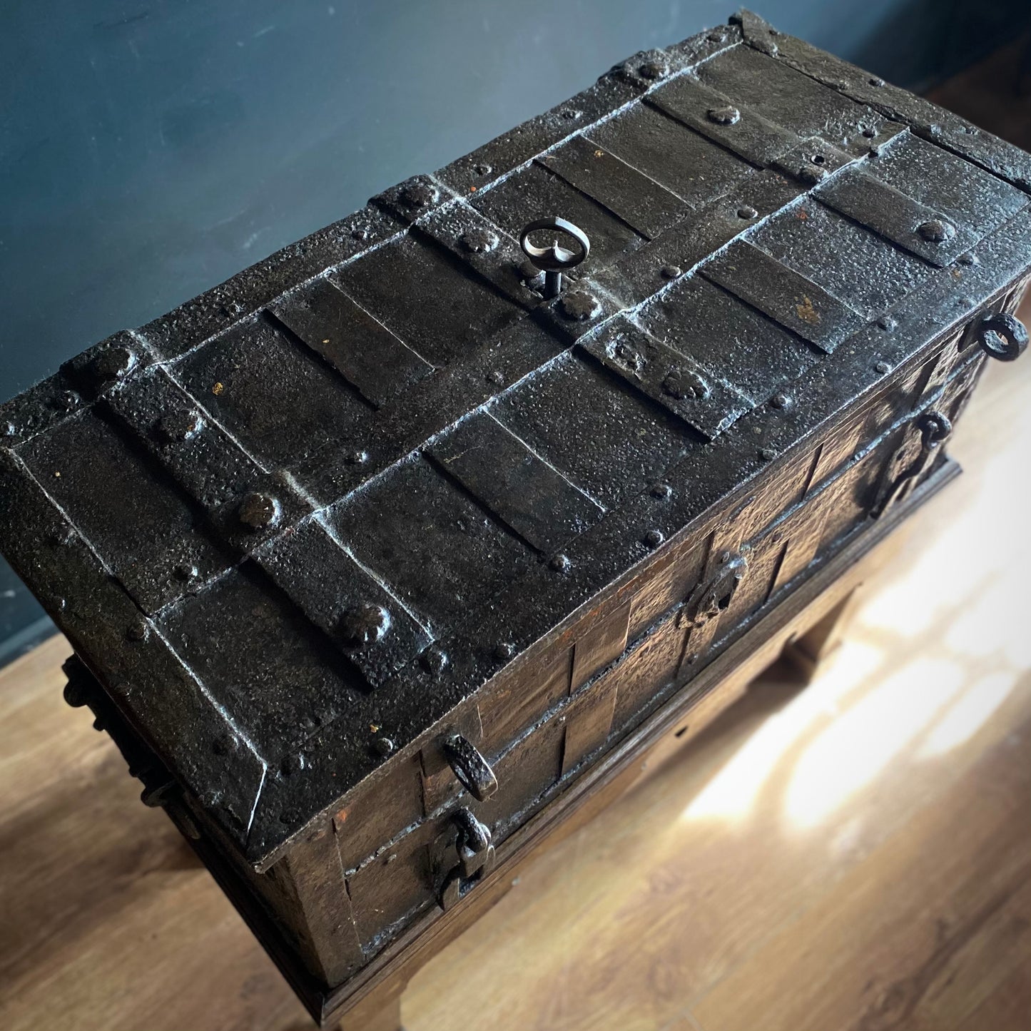 Elizabethan Iron Strongbox / Armada Chest C.1600
