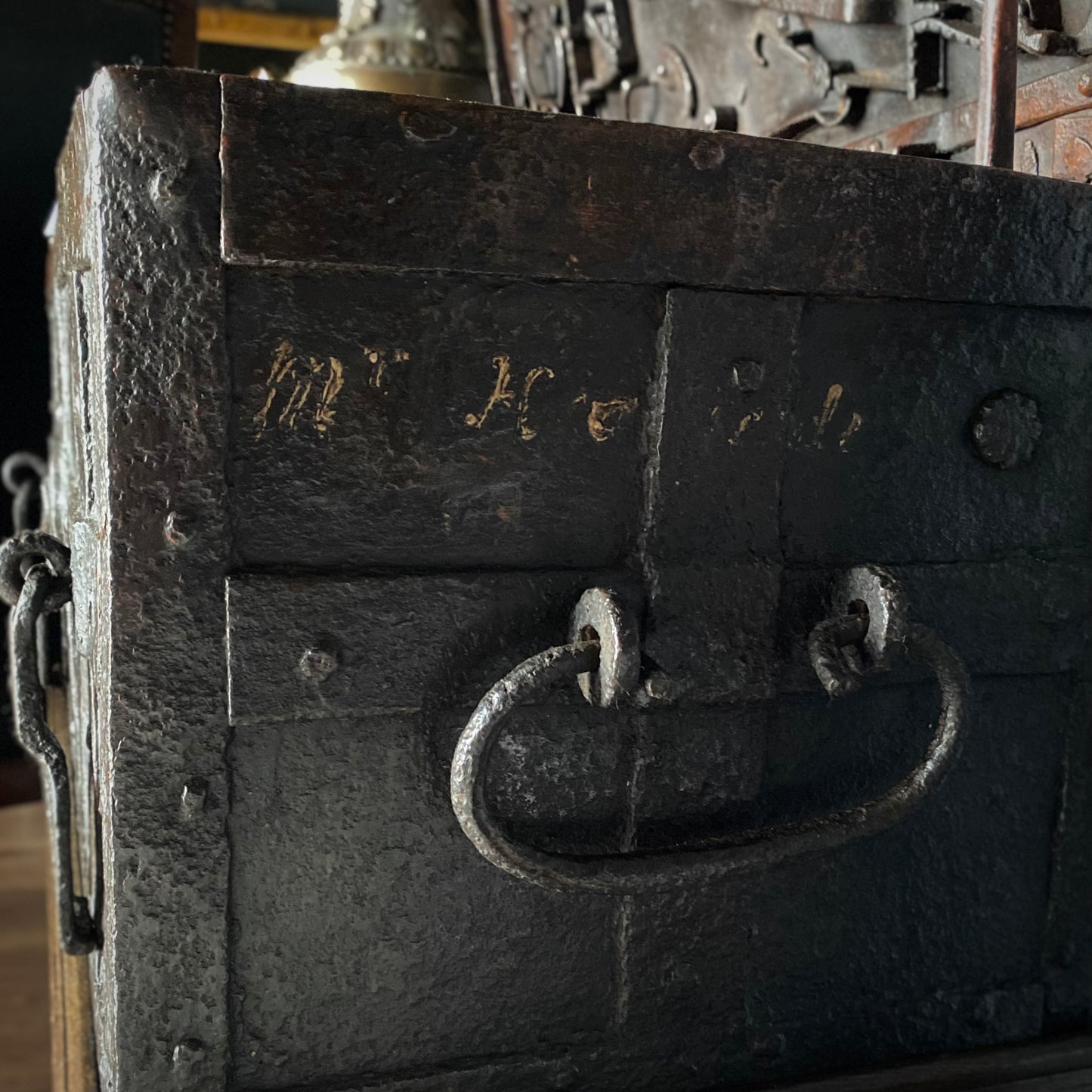 Elizabethan Iron Strongbox / Armada Chest C.1600