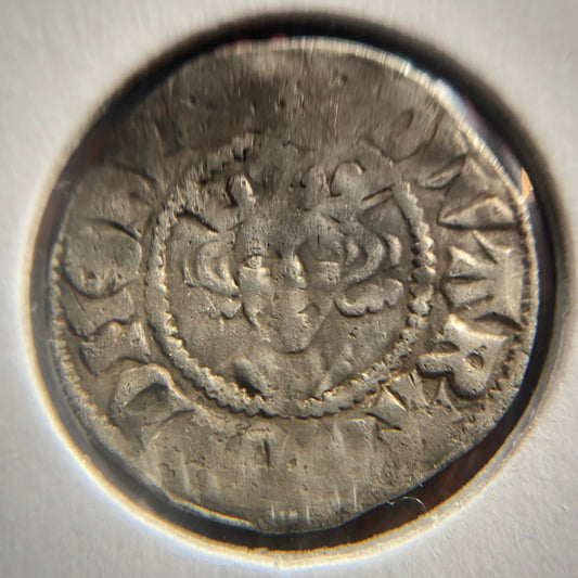 Edward II Silver Long Cross Penny. Durham Mint. C.1307-1327