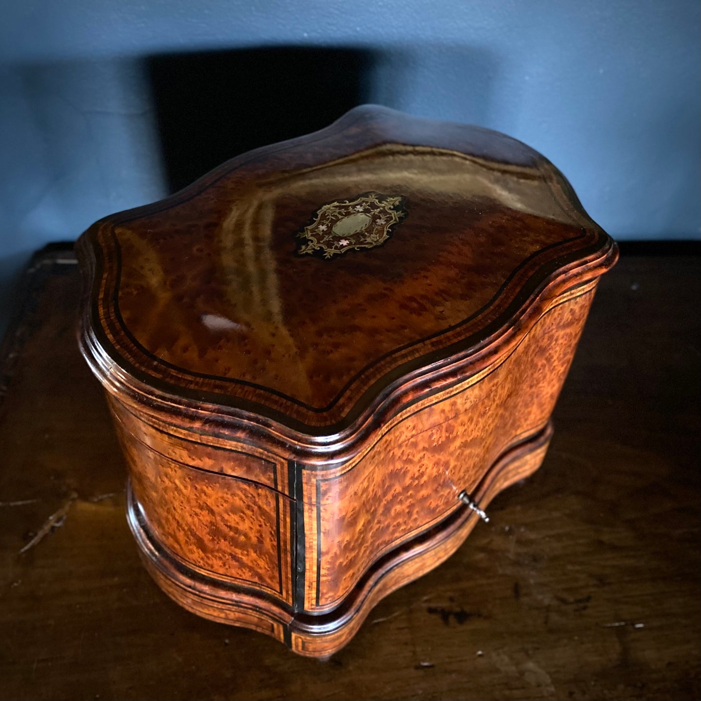 French Bird's Eye Maple Cave a Liqueur C.1850