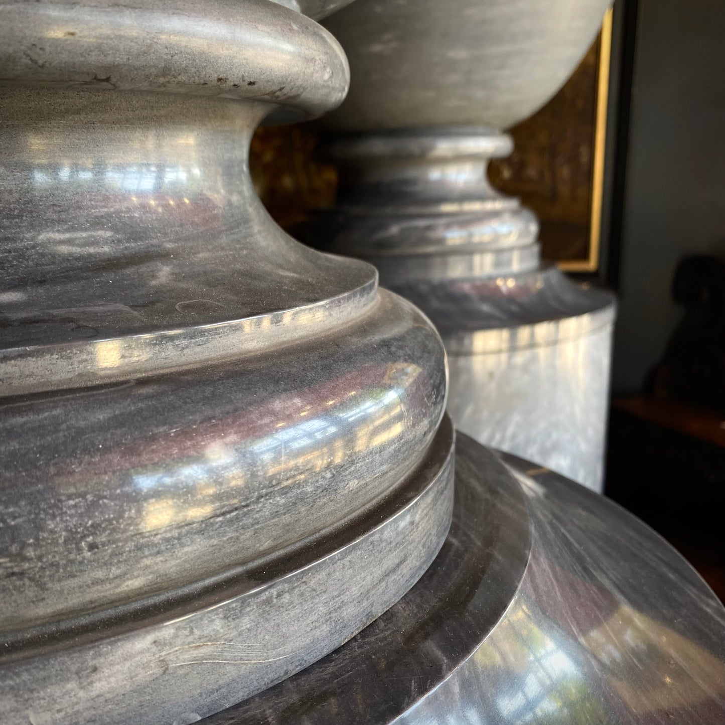 Pair of Neoclassical Italian Marble Urns C.1900