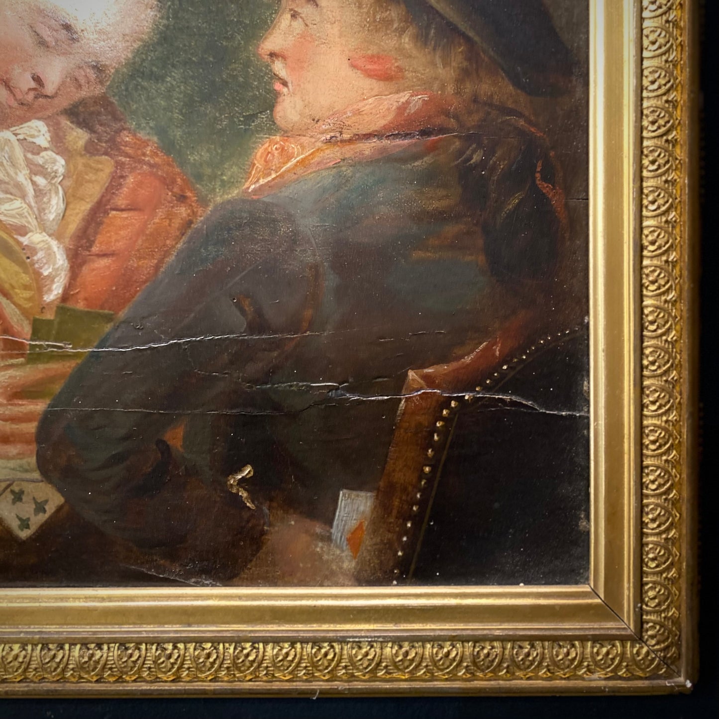 Three Gentlemen Play Cards Oil on Panel C.1720