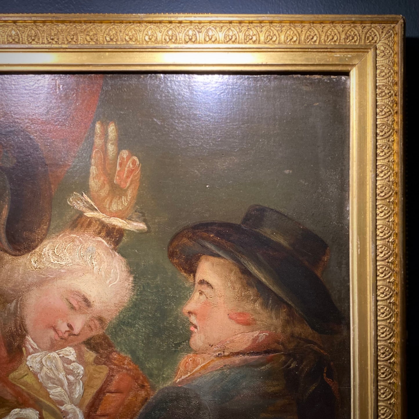 Three Gentlemen Play Cards Oil on Panel C.1720