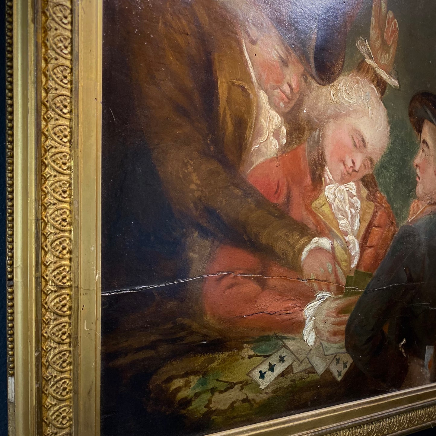 Three Gentlemen Play Cards Oil on Panel C.1720