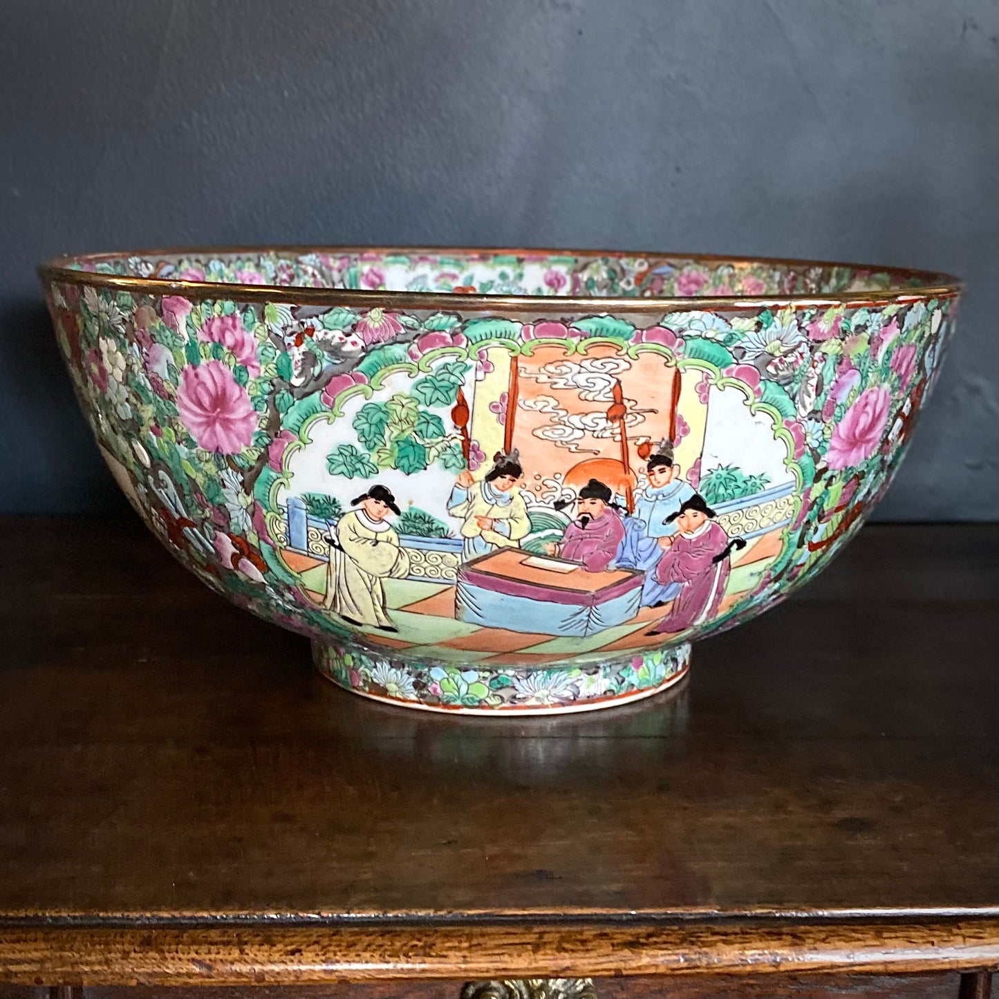 Imperial Chinese Famille Rose Punch Bowl C.1730-1740