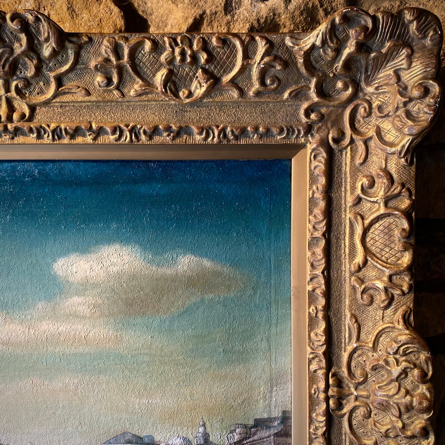 Venetian Landscape Oil on Canvas after Francesco Guardi C.1800-1810