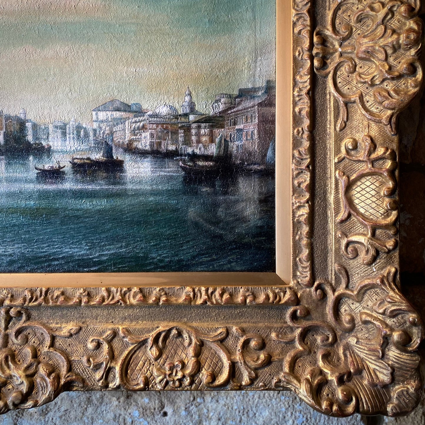 Venetian Landscape Oil on Canvas after Francesco Guardi C.1800-1810