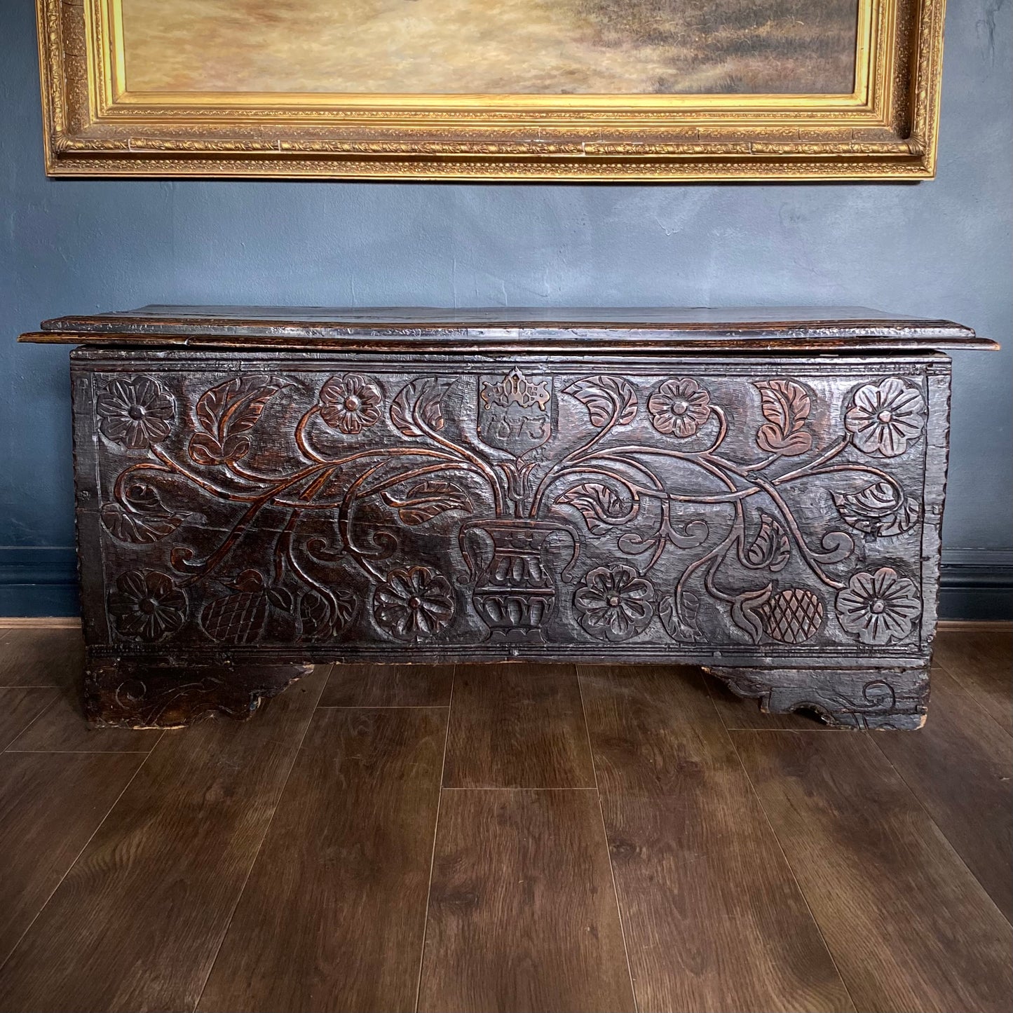 James I English Oak Coffer D.1613