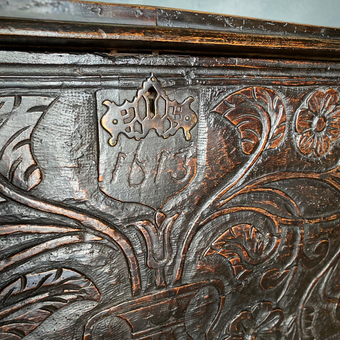James I English Oak Coffer D.1613