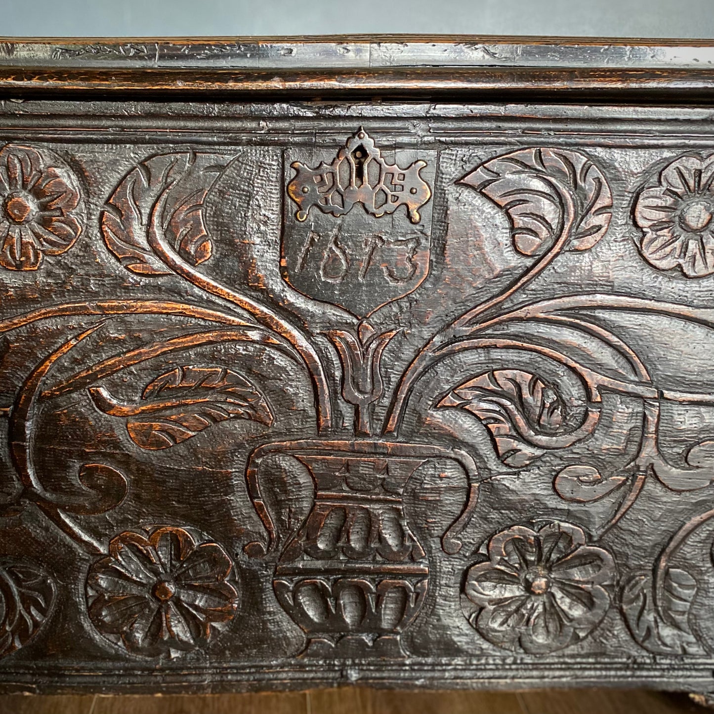 James I English Oak Coffer D.1613