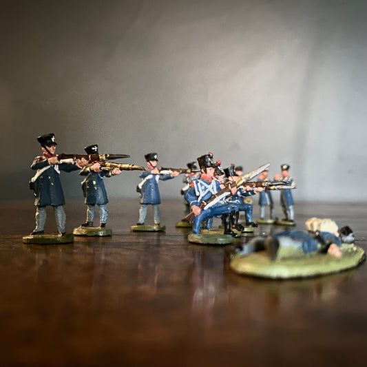Lead Napoleonic Grenadier Company Soldiers (Period 1800-1810) Painted C.1950