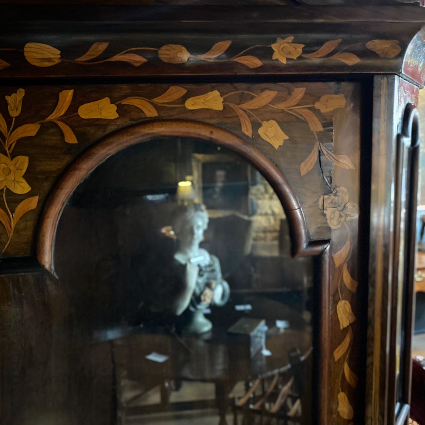 Dutch Marquetry Glazed Cabinet on Stand C.1780-1800