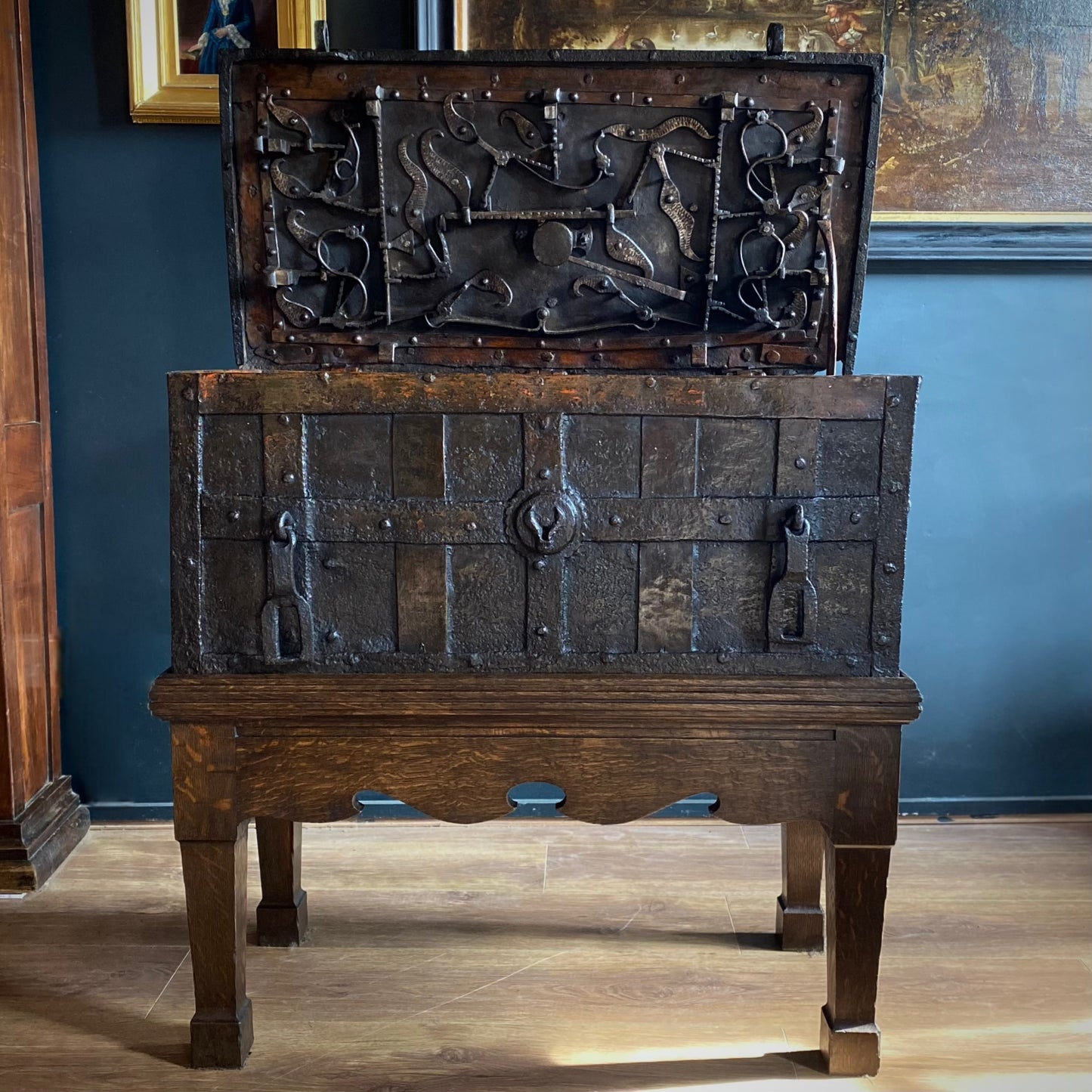 Elizabethan Iron Strongbox / Armada Chest C.1600